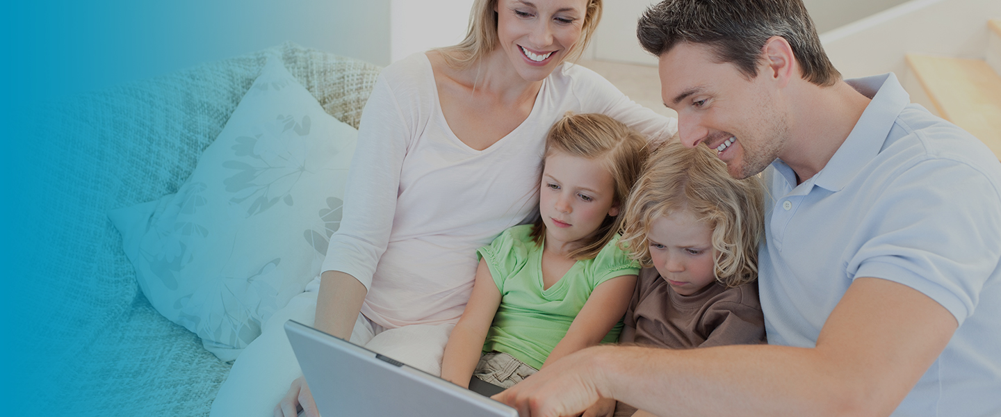 Picture of family using public network at home